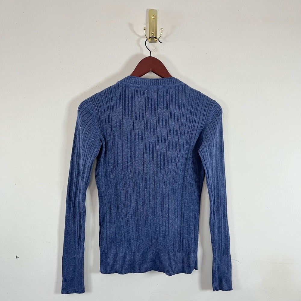 Vintage Y2K Sonoma Long Sleeve Knit Layered Henley Shirt Blue Gray Bella  Core‎ - Picture 5 of 7
